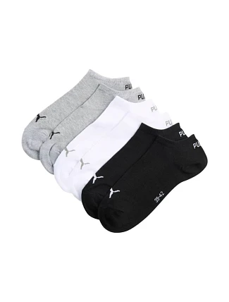 Ponožky Puma Sneaker Plain, balení po 3 kusech, šedé, bílé, černé 938624 17 Ponožky Puma Sneaker Plain, balení po 3 kusech, šedé, bílé, černé 938624 17