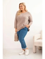 Dámský svetr plus size s lodičkovým výstřihem fango