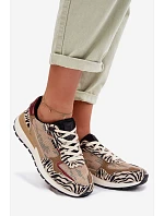 Dámské sportovní tenisky s potiskem Big Star TT274333 Béžové