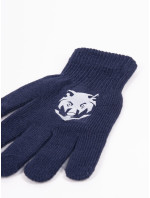 Chlapecké pětiprsté rukavice Yoclub s reflexními prvky RED-0237C-AA50-005 námořnická modrá