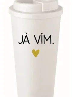 JÁ VÍM. - bílý termohrnek 475 ml