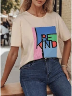 KINDBE dámské tričko s potiskem broskvová FashionStreet RY2615