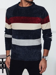 Pánský pruhovaný tmavě modrý svetr FashionStreet WX2240