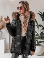 Dámská zimní bunda NORINA prošívaná s kožešinou černá FashionStreet TY5054 Dámská zimní bunda NORINA prošívaná s kožešinou černá FashionStreet TY5054