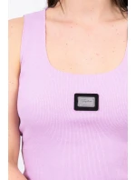 Žebrovaná halenka s třpytkami fialová