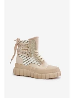 Vysoké Dámské Tenisky Na Masivní Platformě Světle Béžové Kernia