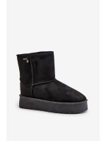 Vysoké dámské sněhule na platformě Big Star OO274898 černé Vysoké dámské sněhule na platformě Big Star OO274898 černé