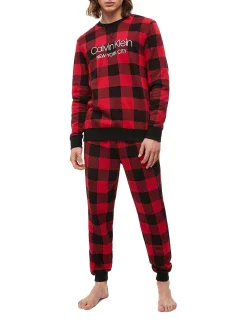 Pánská mikina NM1725E-5VJ černočervená - Calvin Klein