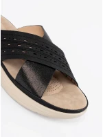 Trendy  nazouváky černé dámské platforma