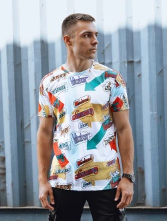Pánské bílé tričko s potiskem FashionStreet RX5614