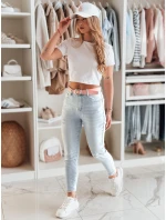 Dámské úzké džínové kalhoty s páskem DIEGONO modré FashionStreet UY2424 Dámské úzké džínové kalhoty s páskem DIEGONO modré FashionStreet UY2424