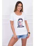 Halenka s ženskou grafikou bílá Halenka s ženskou grafikou bílá