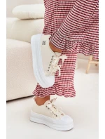 Dámské Tenisky Na Platformě S Dekorativním Šněrováním Béžové Tivora Dámské Tenisky Na Platformě S Dekorativním Šněrováním Béžové Tivora