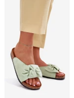 Dámské Sandály Na Korekové Podešvi S Mašlí Mátové Seressa