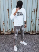 Pánská bílá mikina s potiskem FashionStreet BX5356