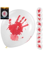 HALLOWEEN DEKORATIVNÍ BALÓN KRVAVÝ OTISK RUKY 10KS