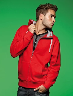 Daiber JN 963 Pánská mikina s kapucí "Lifestyle" 02.0963 red/grey heather