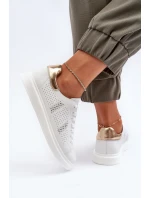 Bílé dámské kožené tenisky S.Barski LR760 Bílé dámské kožené tenisky S.Barski LR760