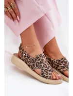 Zazoo 40392 Kožené Sandály Dámské Leopardí Hnědé