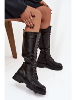 Zateplené Kozačky na Sznurowání Dámské Čokoládové Meliora