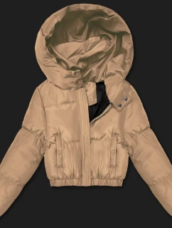 Tmavě béžová krátká zimní bunda typu puffer J Style (5M3360-84)