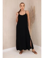 Dlouhé šaty bez ramínek černý Dlouhé šaty bez ramínek černý