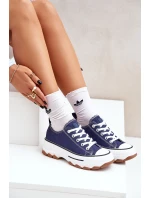 Nízké Dámské Tenisky Na Platformě Tmavě Modré Aradwin