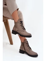 Zateplené dámské kotníkové boty na klínu Vinceza 58609 šedé