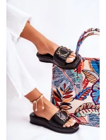 Dámské módní kožené pantofle Černá Adaline Dámské módní kožené pantofle Černá Adaline