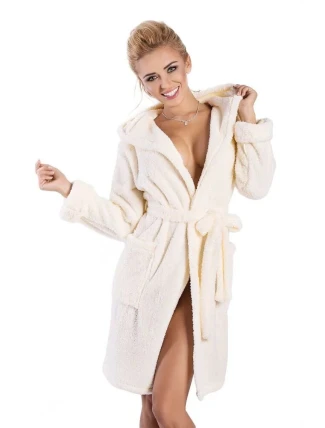 Dámský krátký župan Diana ecru - Dkaren Dámský krátký župan Diana ecru - Dkaren