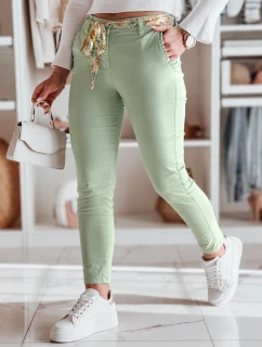 Dámské látkové chinos kalhoty s páskem ROSSALI mint FashionStreet UY2531