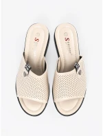 Jedinečné Jasnobeżowy  nazouváky dámské platforma