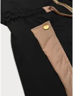 Černá dámská bunda se stahováním v pase S'West (B8352-1)