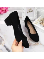 Sergio Leone W SK354C černé semišové lodičky s blokem