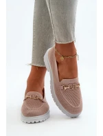 Dámské Mokasíny Na Ploché Podrážce S Zlatým Detailom Růžové Limentia Dámské Mokasíny Na Ploché Podrážce S Zlatým Detailom Růžové Limentia