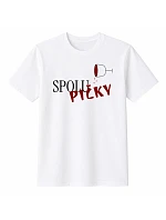 Dámské bavlněné tričko s potiskem - SPOLUPIČKY - bílé