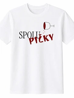 Dámské bavlněné tričko s potiskem - SPOLUPIČKY - bílé