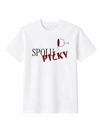 Dámské bavlněné tričko s potiskem - SPOLUPIČKY - bílé