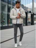 Pánská zimní bunda s kapucí světle béžová FashionStreet TX5109