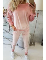 Love velur set pudrově růžový