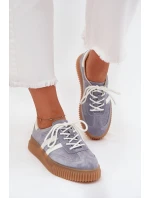 Semišové dámské sneakersy na platformě modré Marisae Semišové dámské sneakersy na platformě modré Marisae