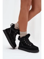 Dámské Zimní Boty Na Platformě S Kožíškem Big Star SS274369 Černé