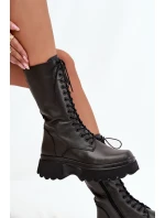 Kožené zimní kozačky s platformou Artiker 57C2282 Černé