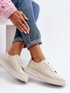 Dámské kožené sportovní boty tenisky bílé Failla