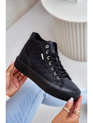 Zateplené Dámské Tenisky S Prošíváním Big Star Černé Zateplené Dámské Tenisky S Prošíváním Big Star Černé