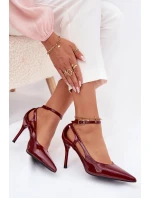 Dámské lakované lodičky z eko kůže - bordó Fionnel Dámské lakované lodičky z eko kůže - bordó Fionnel