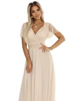 562-6 NASTIA Dlouhé šaty s výstřihem a krátkými rukávy - BEACH 562-6 NASTIA Dlouhé šaty s výstřihem a krátkými rukávy - BEACH