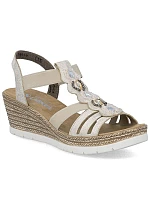 Dámské sandály espadrille pohodlné béžové Rieker 619B2-60