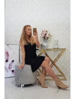 Šaty s tenkým páskem černé