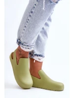 Módní gumové dřeváky zelená Meriko
